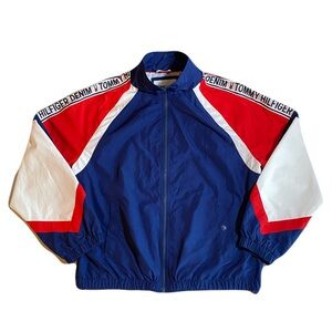 Tommy Hilfiger | Men's Colorblock Windbreaker Yacht Jacket Red White Blue Medium